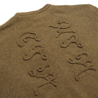 Shetland wool embroidery knit