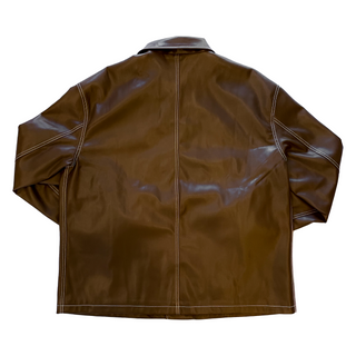 PU leather car coat