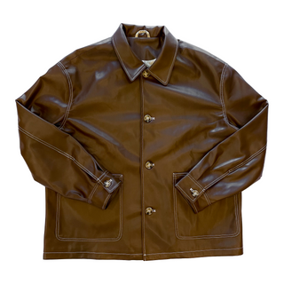 PU leather car coat