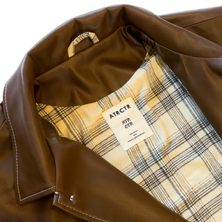 PU leather car coat